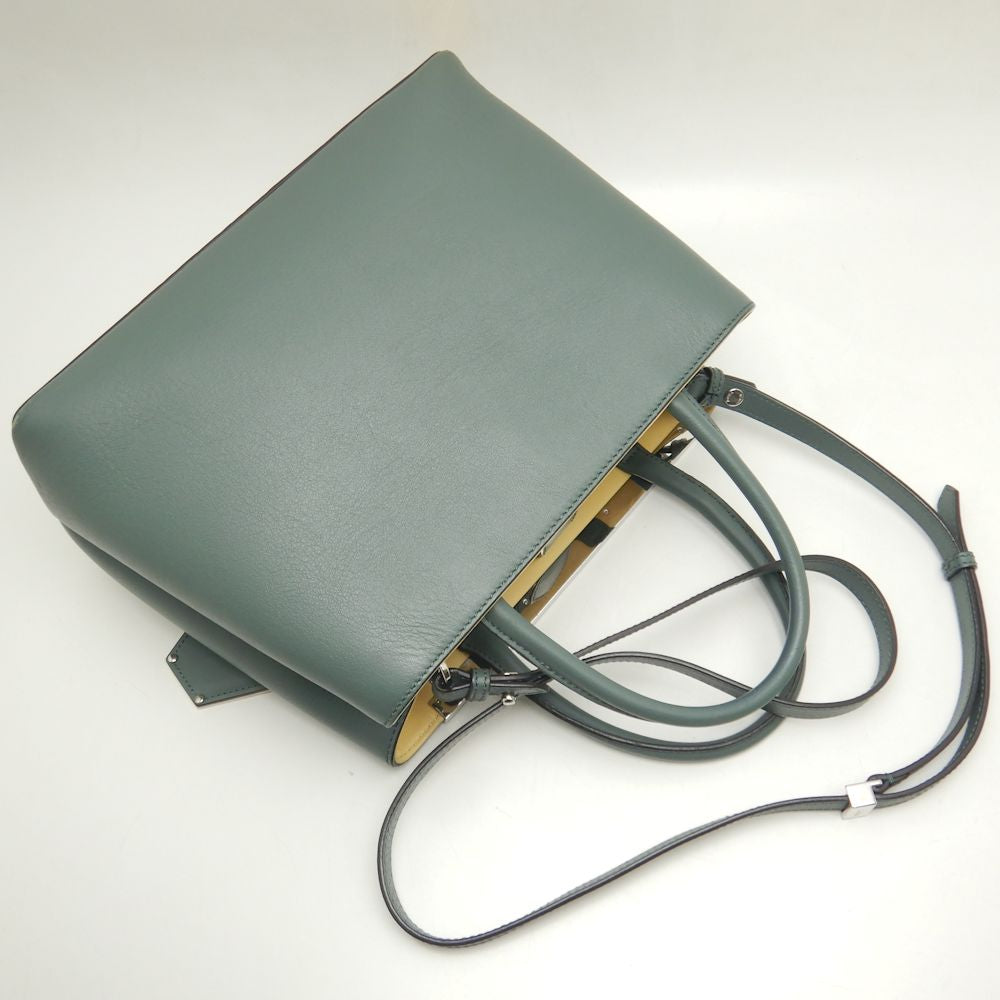 FENDI フェンディ プチトゥージュール 8BH253 ハンドバッグ 2WAY レザー カーキ イエロー/252437【中古】