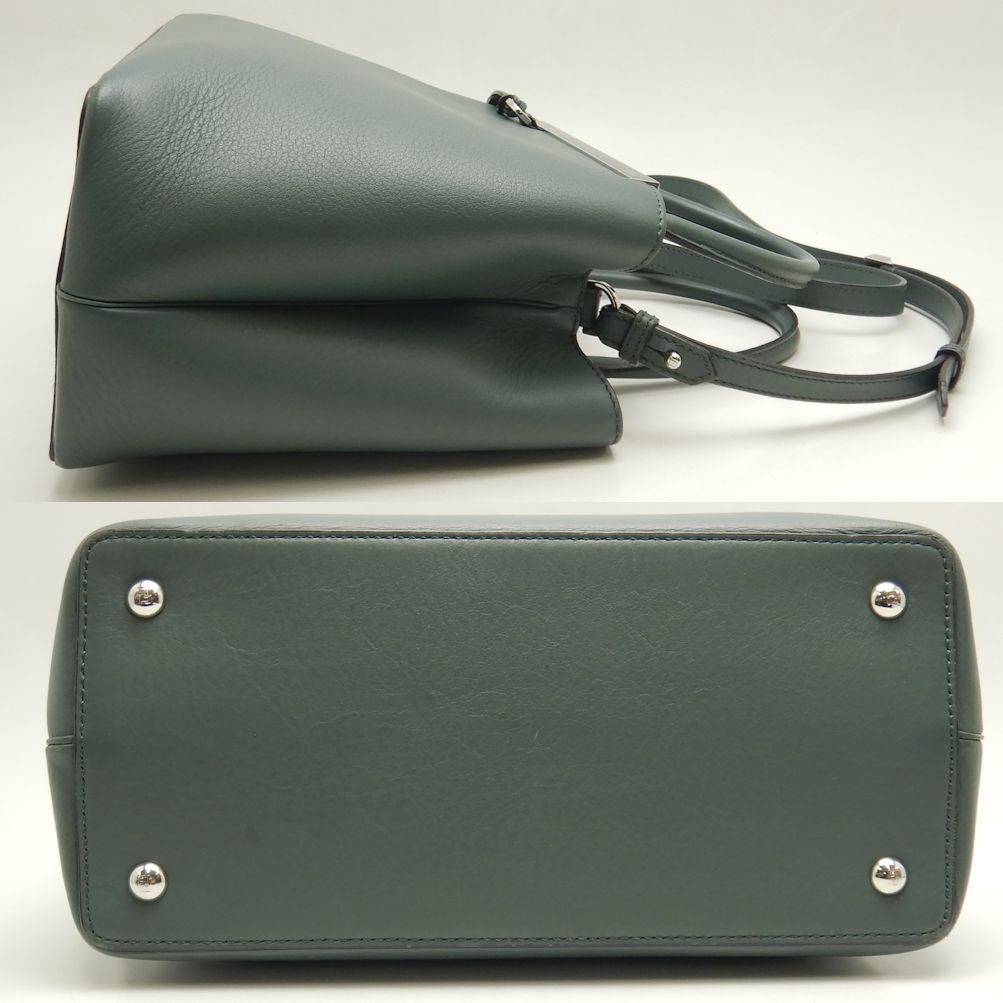 FENDI フェンディ プチトゥージュール 8BH253 ハンドバッグ 2WAY レザー カーキ イエロー/252437【中古】