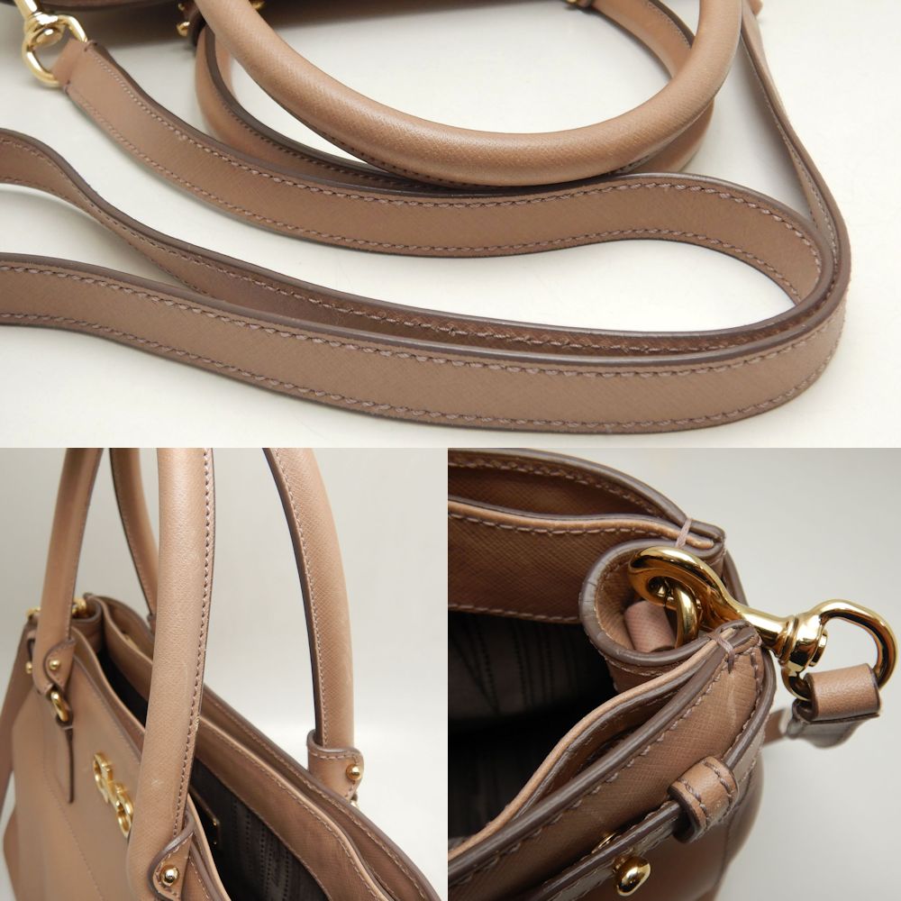 Salvatore Ferragamo サルヴァトーレフェラガモ GG-21D940 トートバッグ ガンチーニ 2WAY サフィアーノレザー ピンクベージュ/252525【中古】