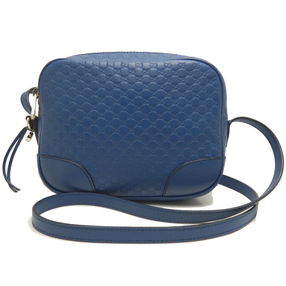 GUCCI グッチ 449413 ショルダーバッグ マイクログッチシマ カーフ ブルー アウトレット/252538【中古】