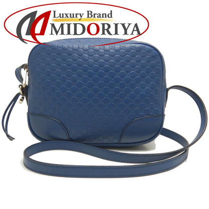 GUCCI グッチ 449413 ショルダーバッグ マイクログッチシマ カーフ ブルー アウトレット/252538【中古】