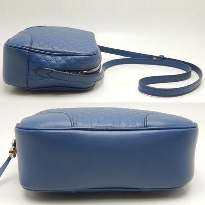 GUCCI グッチ 449413 ショルダーバッグ マイクログッチシマ カーフ ブルー アウトレット/252538【中古】