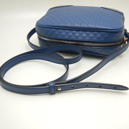 GUCCI グッチ 449413 ショルダーバッグ マイクログッチシマ カーフ ブルー アウトレット/252538【中古】