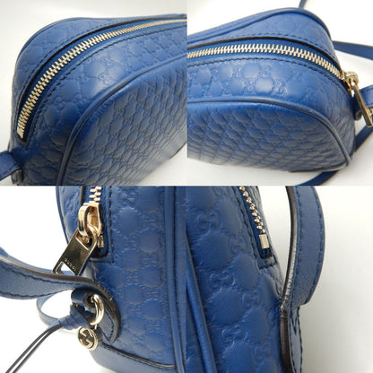 GUCCI グッチ 449413 ショルダーバッグ マイクログッチシマ カーフ ブルー アウトレット/252538【中古】