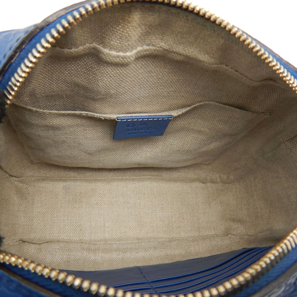 GUCCI グッチ 449413 ショルダーバッグ マイクログッチシマ カーフ ブルー アウトレット/252538【中古】