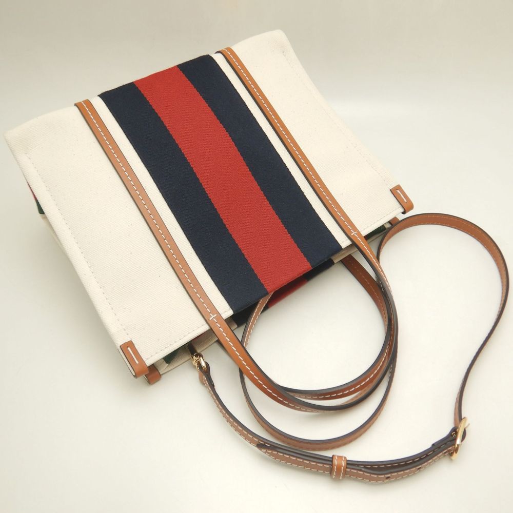 GUCCI グッチ スモールトート 727728 トートバッグ インターロッキングG 2WAY キャンバス アイボリー ブラウン/252921【中古】