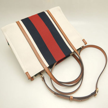 GUCCI グッチ スモールトート 727728 トートバッグ インターロッキングG 2WAY キャンバス アイボリー ブラウン/252921【中古】