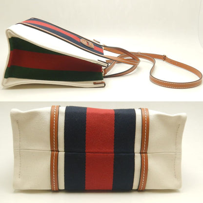GUCCI グッチ スモールトート 727728 トートバッグ インターロッキングG 2WAY キャンバス アイボリー ブラウン/252921【中古】