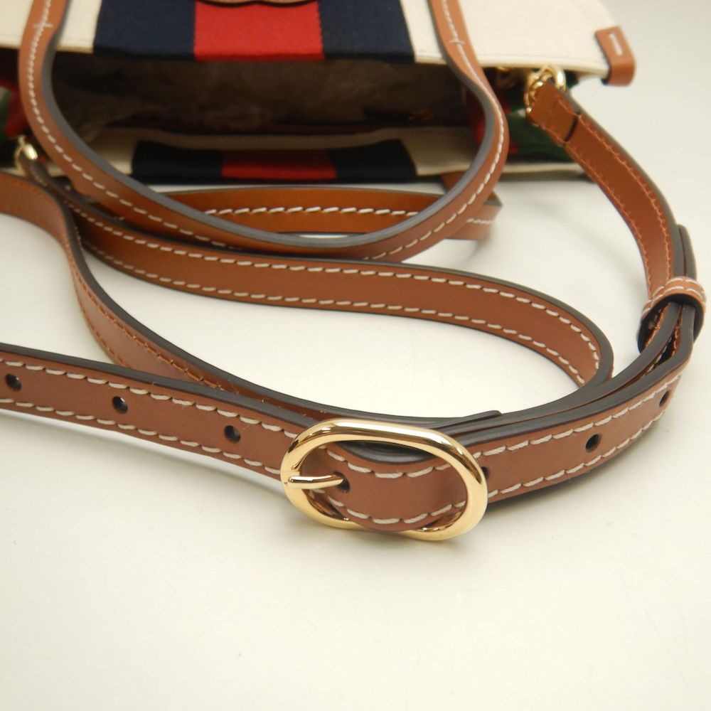 GUCCI グッチ スモールトート 727728 トートバッグ インターロッキングG 2WAY キャンバス アイボリー ブラウン/252921【中古】