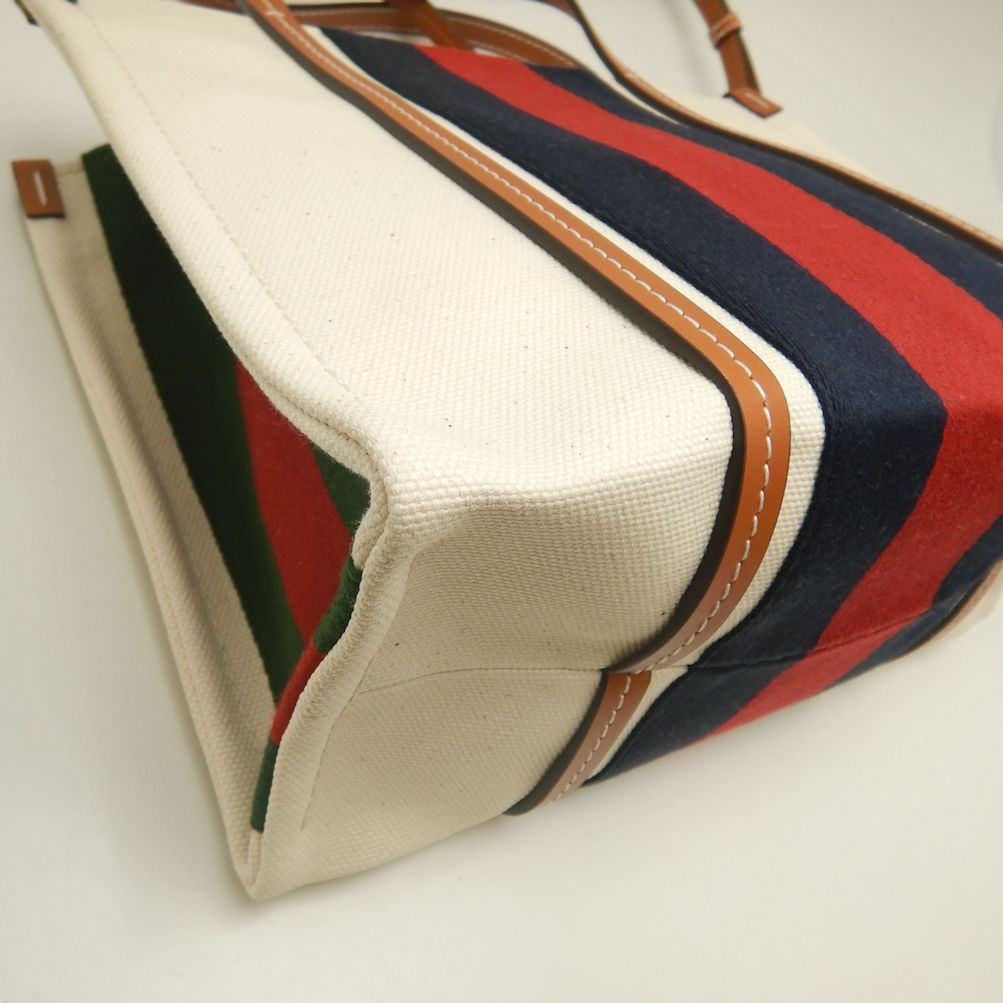 GUCCI グッチ スモールトート 727728 トートバッグ インターロッキングG 2WAY キャンバス アイボリー ブラウン/252921【中古】