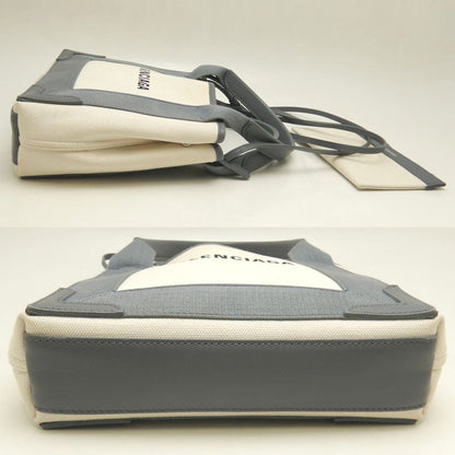 BALENCIAGA バレンシアガ カバスXS 390346 ハンドバッグ キャンバスxカーフ アイボリー グレー/252935【中古】