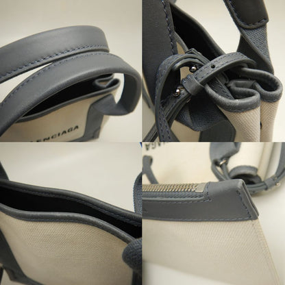 BALENCIAGA バレンシアガ カバスXS 390346 ハンドバッグ キャンバスxカーフ アイボリー グレー/252935【中古】