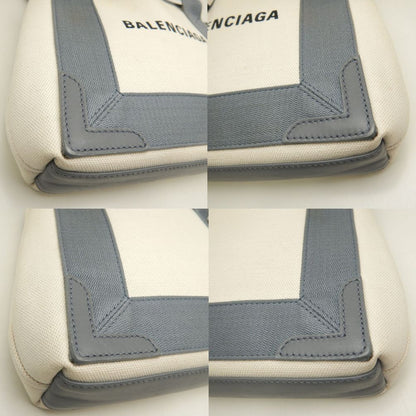 BALENCIAGA バレンシアガ カバスXS 390346 ハンドバッグ キャンバスxカーフ アイボリー グレー/252935【中古】