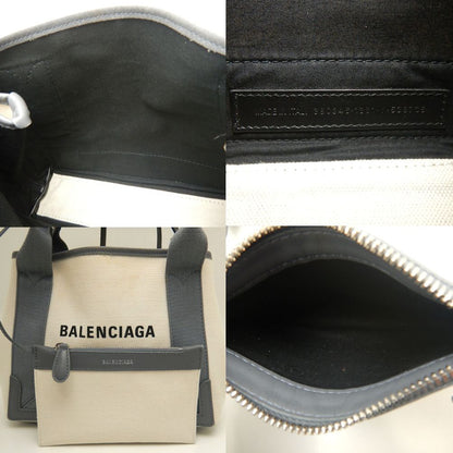 BALENCIAGA バレンシアガ カバスXS 390346 ハンドバッグ キャンバスxカーフ アイボリー グレー/252935【中古】