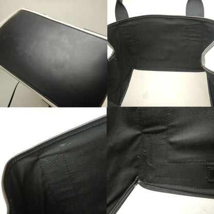 BALENCIAGA バレンシアガ ネイビ－カバスS 339933 トートバッグ キャンバスxレザー アイボリー ブラック/253003【中古】
