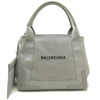 BALENCIAGA バレンシアガ カバス 339933 ハンドバッグ キャンバスxレザー グレー レディース /253063【中古】