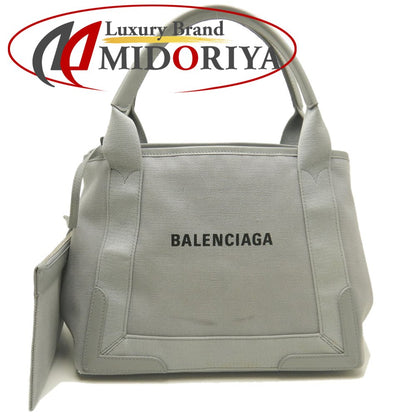 BALENCIAGA バレンシアガ カバス 339933 ハンドバッグ キャンバスxレザー グレー レディース /253063【中古】