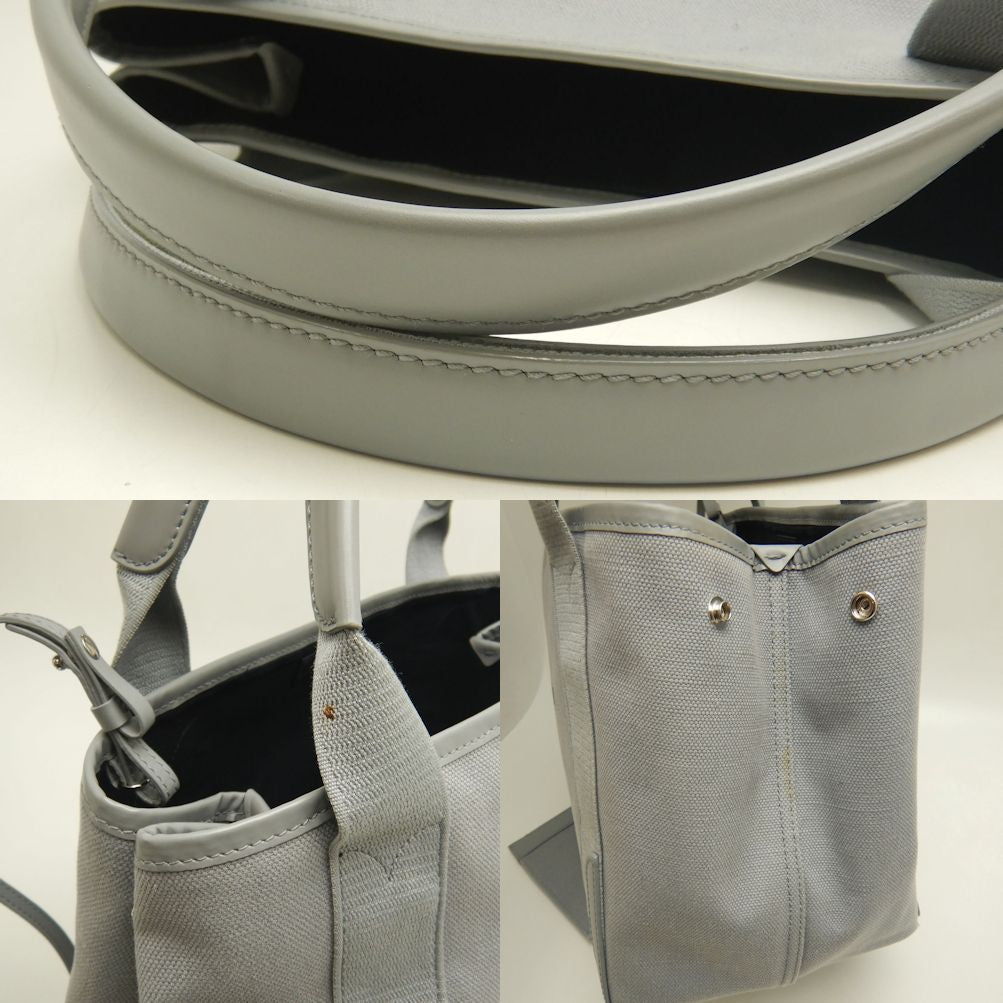 BALENCIAGA バレンシアガ カバス 339933 ハンドバッグ キャンバスxレザー グレー レディース /253063【中古】