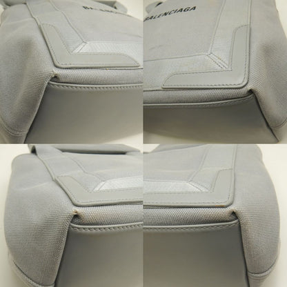 BALENCIAGA バレンシアガ カバス 339933 ハンドバッグ キャンバスxレザー グレー レディース /253063【中古】