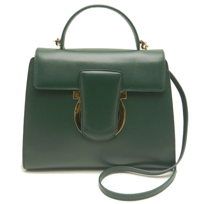 Salvatore Ferragamo サルヴァトーレフェラガモ ガンチーニ 2WAY 21 H720 ハンドバッグ カーフ グリーン レディース /253194【中古】