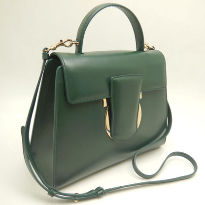 Salvatore Ferragamo サルヴァトーレフェラガモ ガンチーニ 2WAY 21 H720 ハンドバッグ カーフ グリーン レディース /253194【中古】
