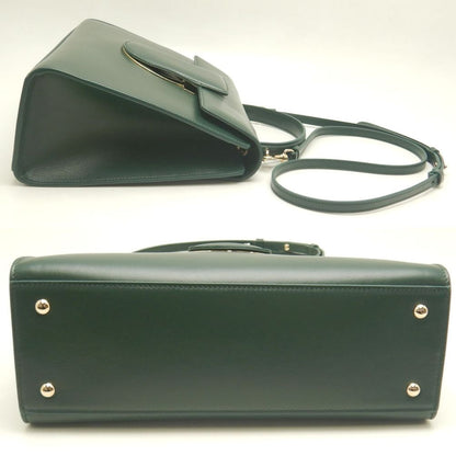 Salvatore Ferragamo サルヴァトーレフェラガモ ガンチーニ 2WAY 21 H720 ハンドバッグ カーフ グリーン レディース /253194【中古】