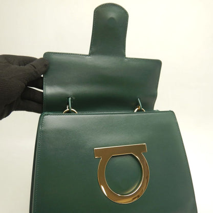 Salvatore Ferragamo サルヴァトーレフェラガモ ガンチーニ 2WAY 21 H720 ハンドバッグ カーフ グリーン レディース /253194【中古】