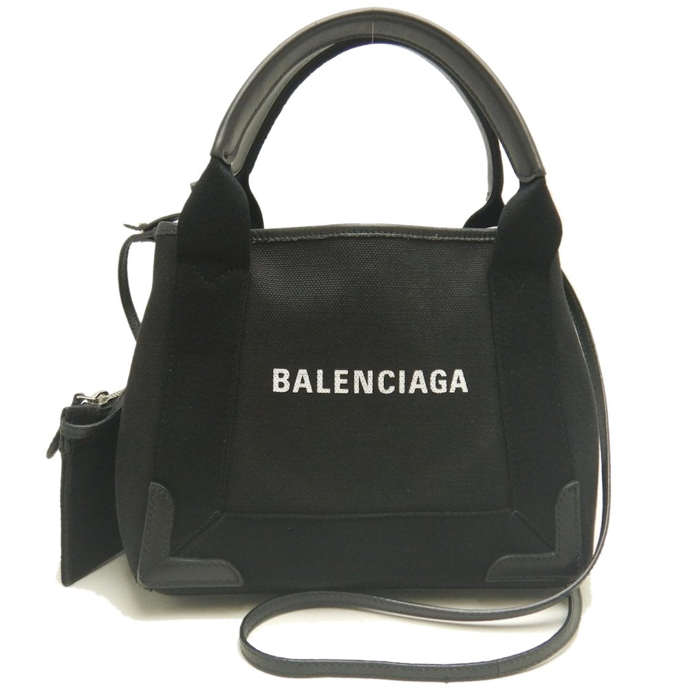 BALENCIAGA バレンシアガ カバスXS 2WAY 390346 トートバッグ キャンバスxレザー ブラック レディース /253200【中古】