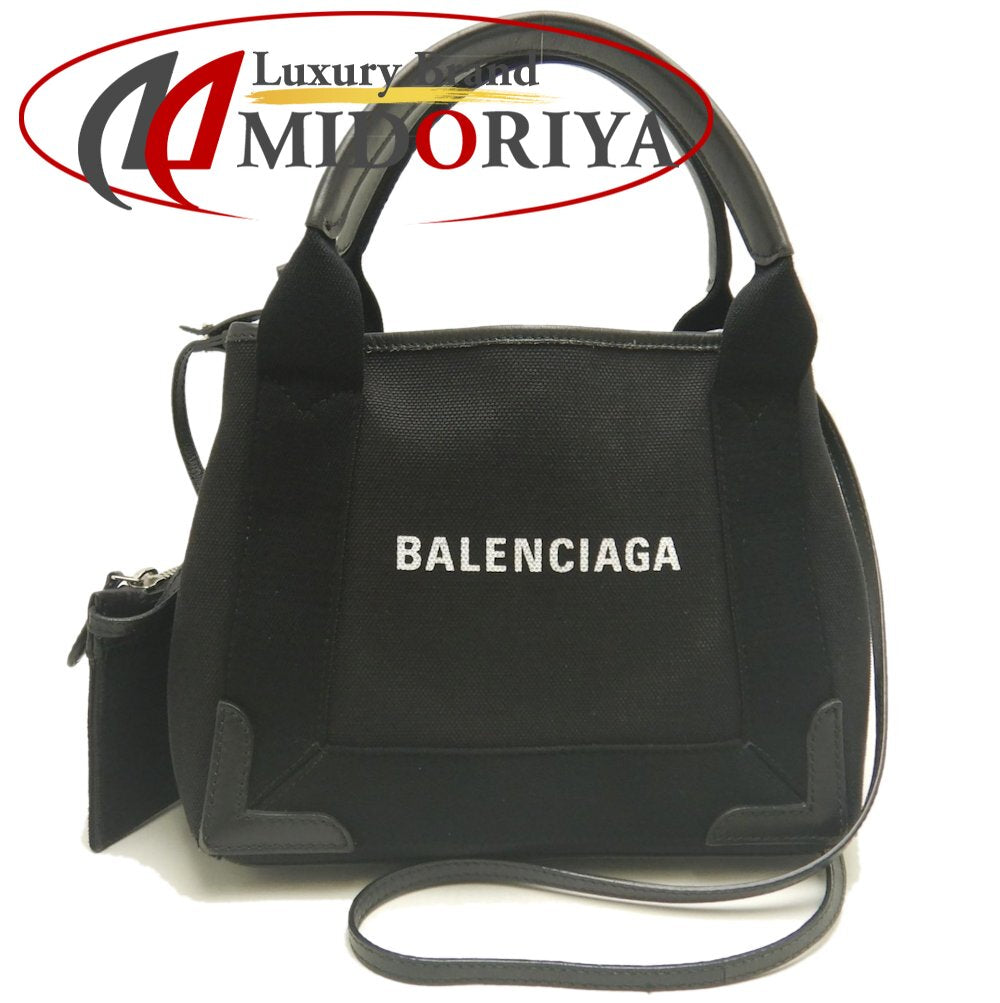 BALENCIAGA バレンシアガ カバスXS 2WAY 390346 トートバッグ キャンバスxレザー ブラック レディース /253200【中古】