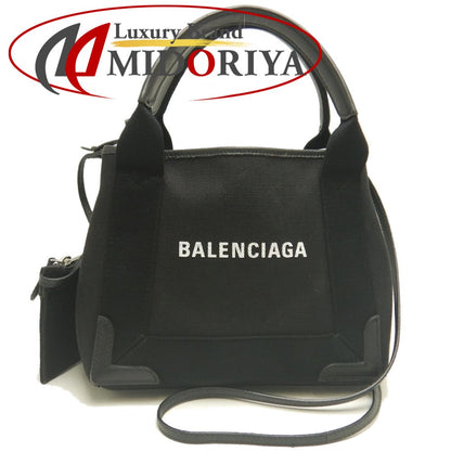 BALENCIAGA バレンシアガ カバスXS 2WAY 390346 トートバッグ キャンバスxレザー ブラック レディース /253200【中古】