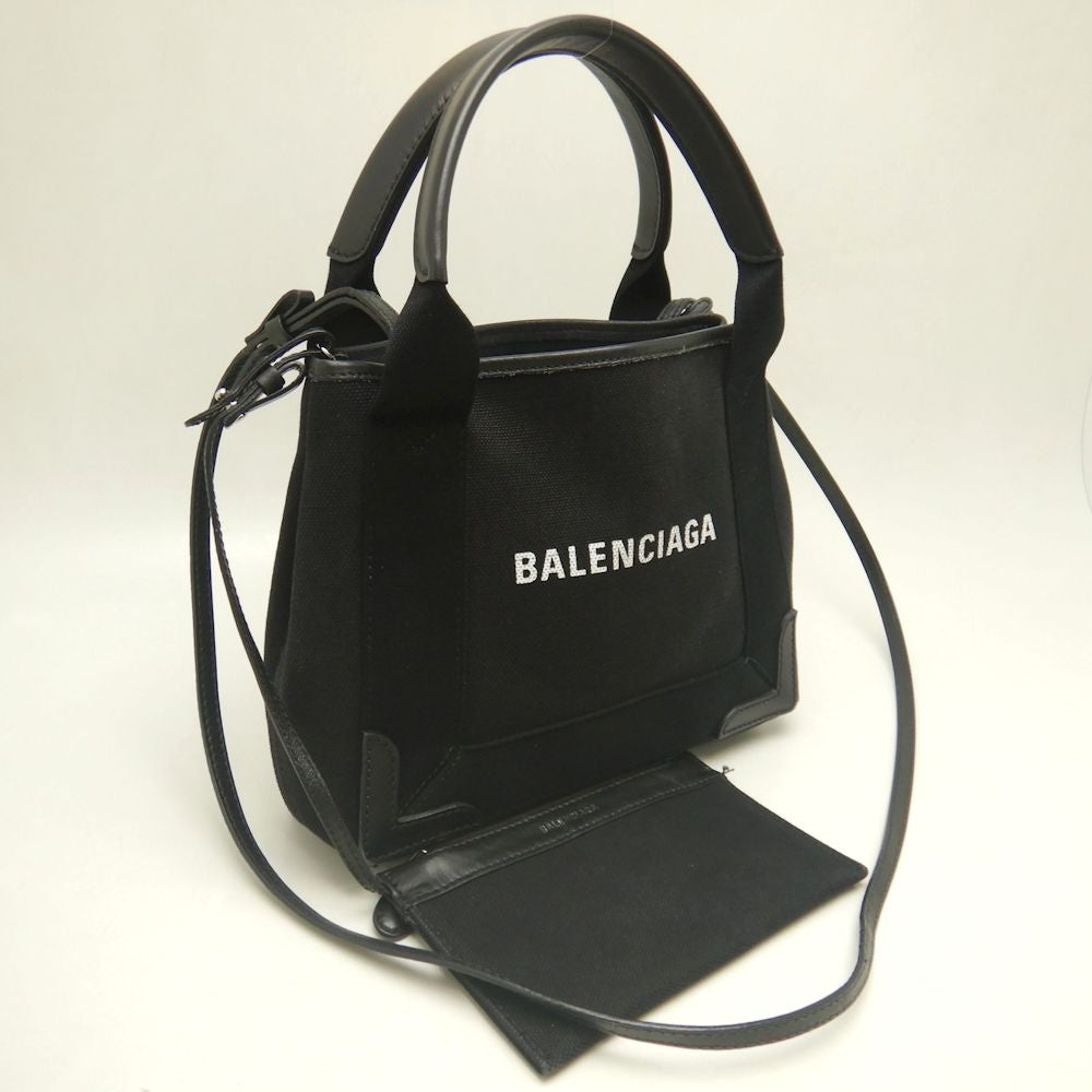 BALENCIAGA バレンシアガ カバスXS 2WAY 390346 トートバッグ キャンバスxレザー ブラック レディース /253200【中古】
