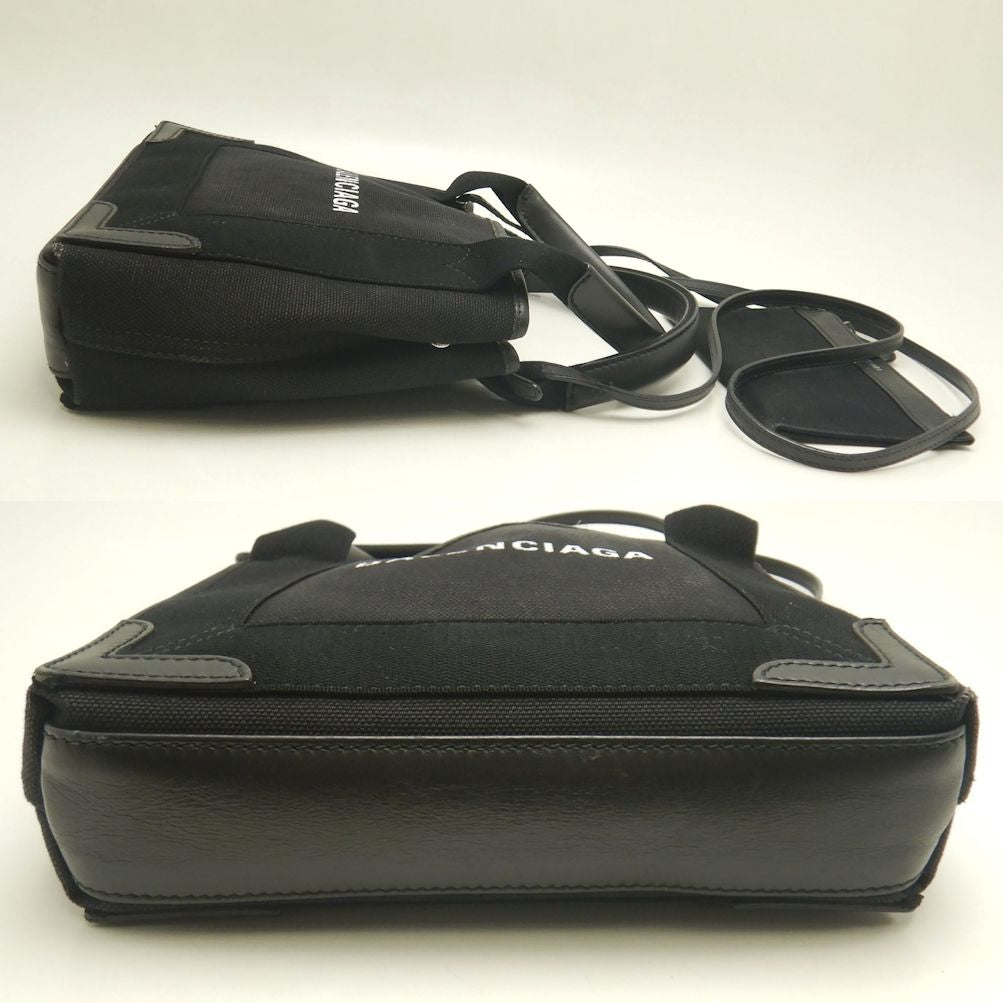 BALENCIAGA バレンシアガ カバスXS 2WAY 390346 トートバッグ キャンバスxレザー ブラック レディース /253200【中古】