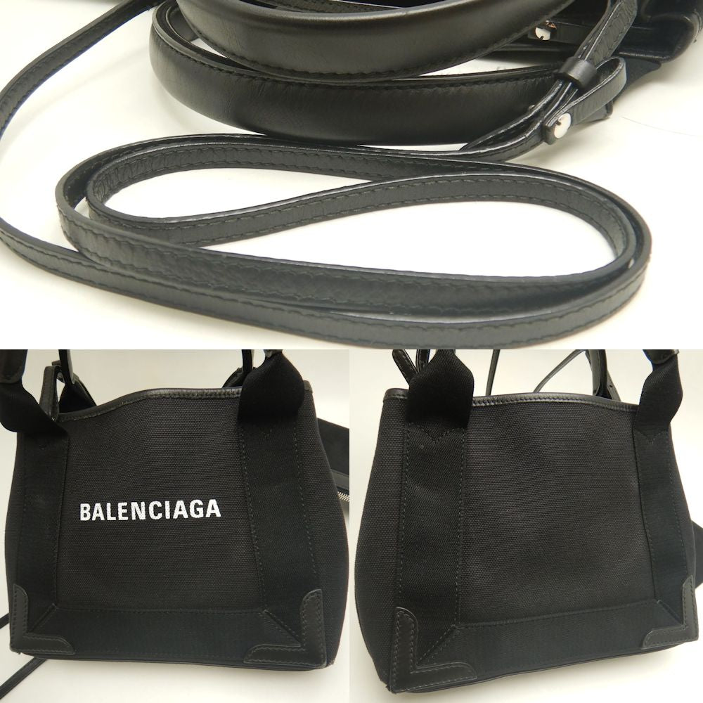 BALENCIAGA バレンシアガ カバスXS 2WAY 390346 トートバッグ キャンバスxレザー ブラック レディース /253200【中古】