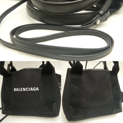 BALENCIAGA バレンシアガ カバスXS 2WAY 390346 トートバッグ キャンバスxレザー ブラック レディース /253200【中古】