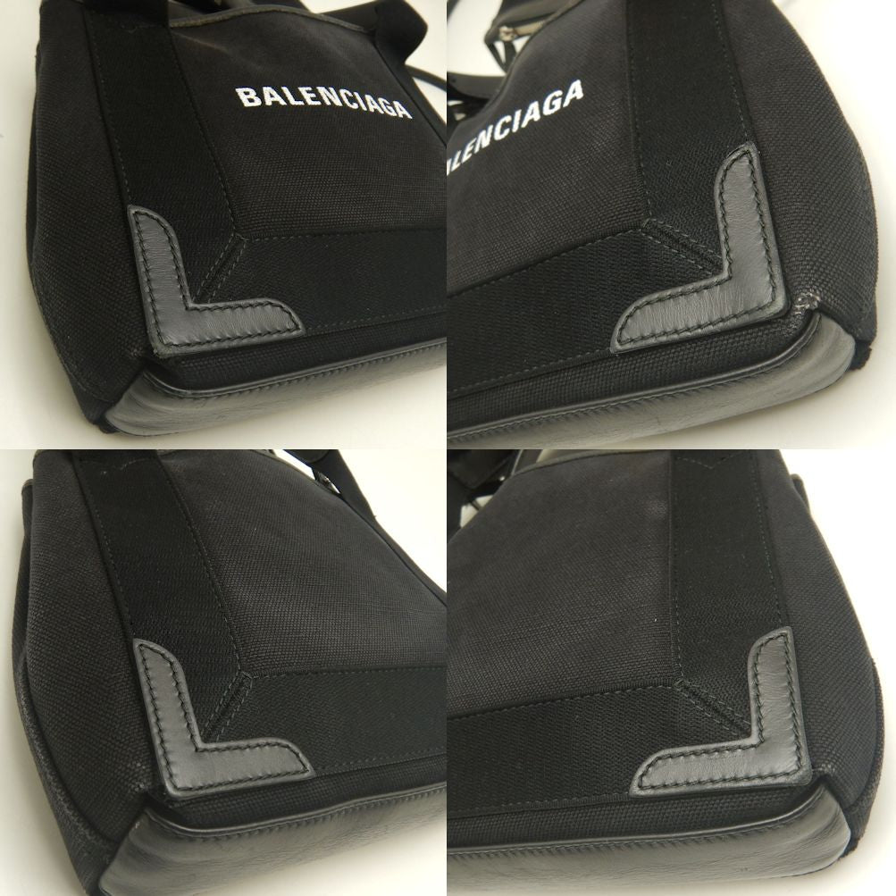 BALENCIAGA バレンシアガ カバスXS 2WAY 390346 トートバッグ キャンバスxレザー ブラック レディース /253200【中古】