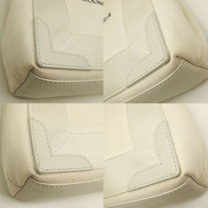BALENCIAGA バレンシアガ ネイビーカバスXS 390346 ハンドバッグ キャンバスxカーフ アイボリー レディース /253268【中古】