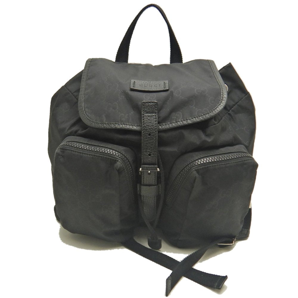 GUCCI グッチ 510343 リュック・バックパック ナイロン ブラック アウトレット レディース /253321【中古】