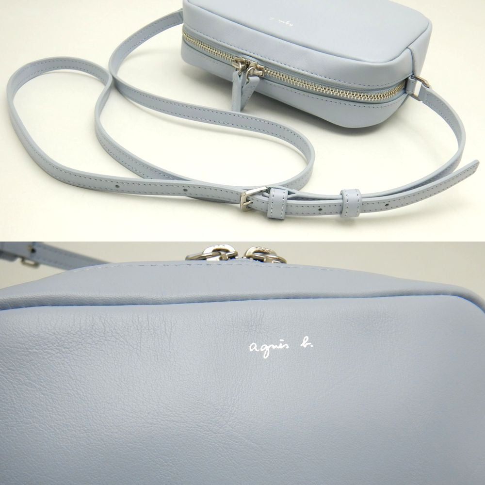 agnes b. アニエスベー ショルダーバッグ レザー ライトブルー レディース /253384【中古】