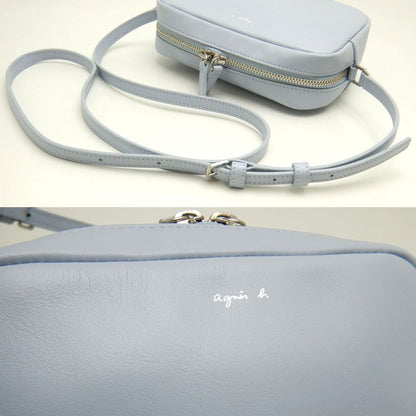 agnes b. アニエスベー ショルダーバッグ レザー ライトブルー レディース /253384【中古】