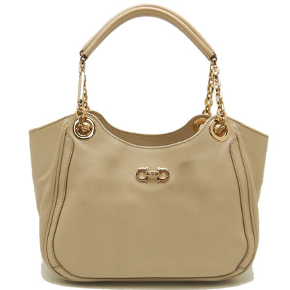 Salvatore Ferragamo サルヴァトーレフェラガモ AU-21B992 ハンドバッグ レザー ベージュ レディース /253387【中古】
