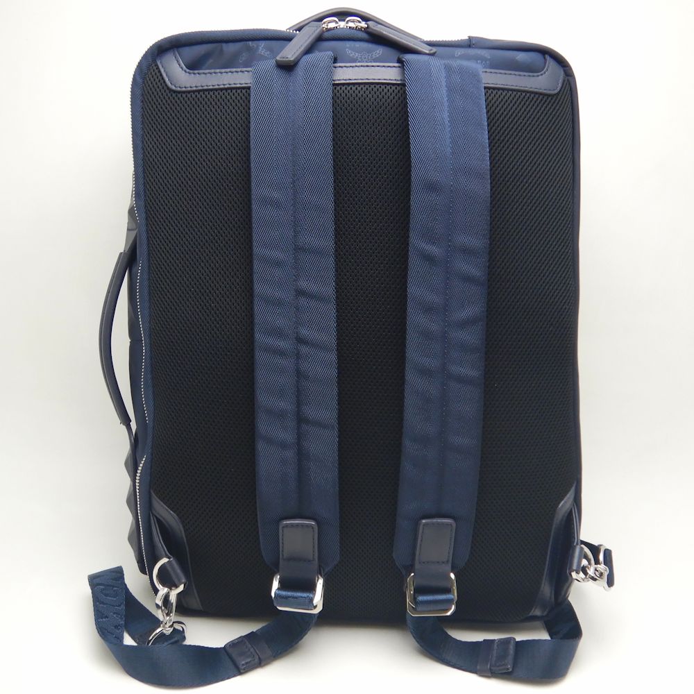 MCM エムシーエム ヴィセトス MUK8ADT78VA001 3WAY リュック・バックパック ナイロン ネイビー メンズ /253421【中古】