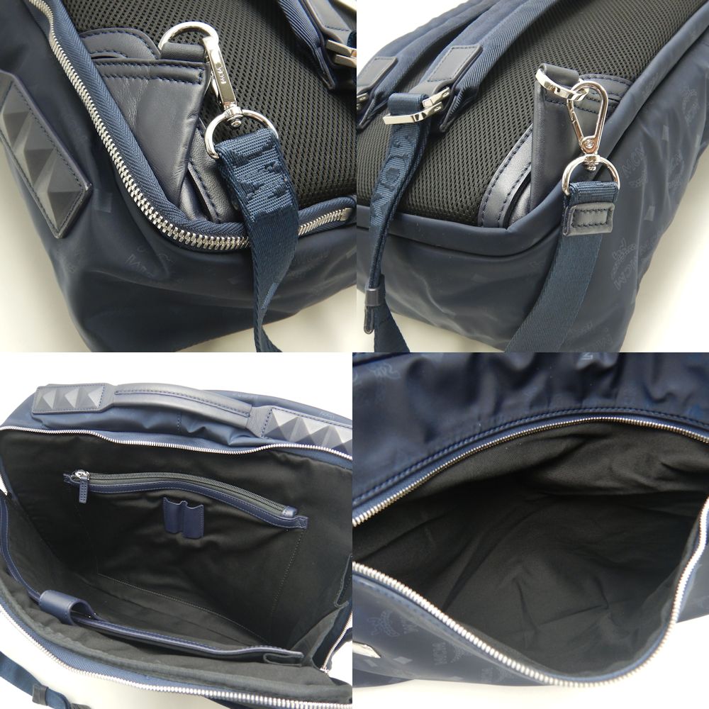 MCM エムシーエム ヴィセトス MUK8ADT78VA001 3WAY リュック・バックパック ナイロン ネイビー メンズ /253421【中古】