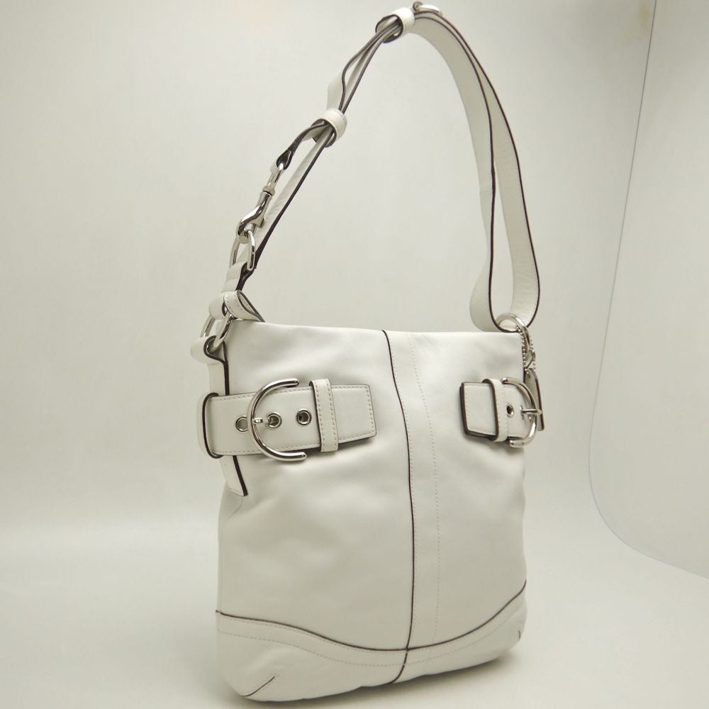 COACH コーチ ソフトダッフル 1452 ショルダーバッグ レザー ホワイト レディース /253477【中古】