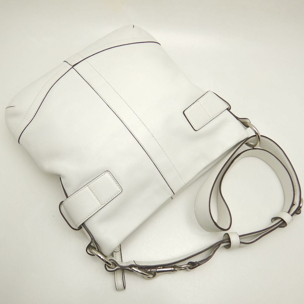 COACH コーチ ソフトダッフル 1452 ショルダーバッグ レザー ホワイト レディース /253477【中古】