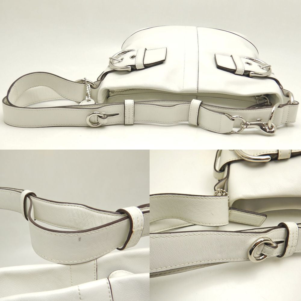 COACH コーチ ソフトダッフル 1452 ショルダーバッグ レザー ホワイト レディース /253477【中古】