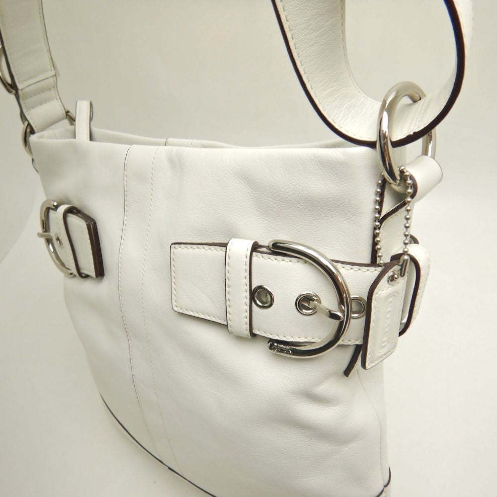 COACH コーチ ソフトダッフル 1452 ショルダーバッグ レザー ホワイト レディース /253477【中古】