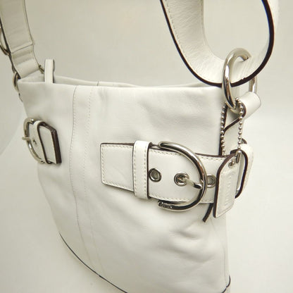 COACH コーチ ソフトダッフル 1452 ショルダーバッグ レザー ホワイト レディース /253477【中古】