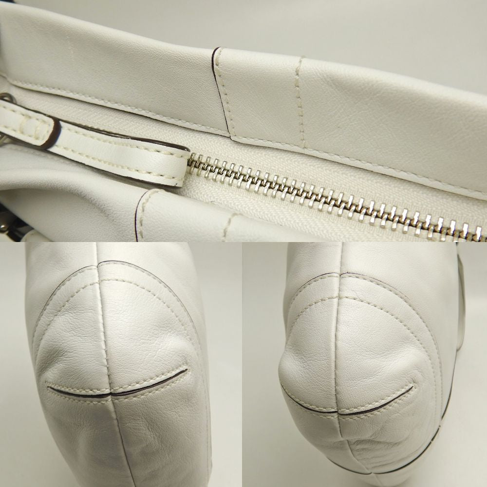 COACH コーチ ソフトダッフル 1452 ショルダーバッグ レザー ホワイト レディース /253477【中古】