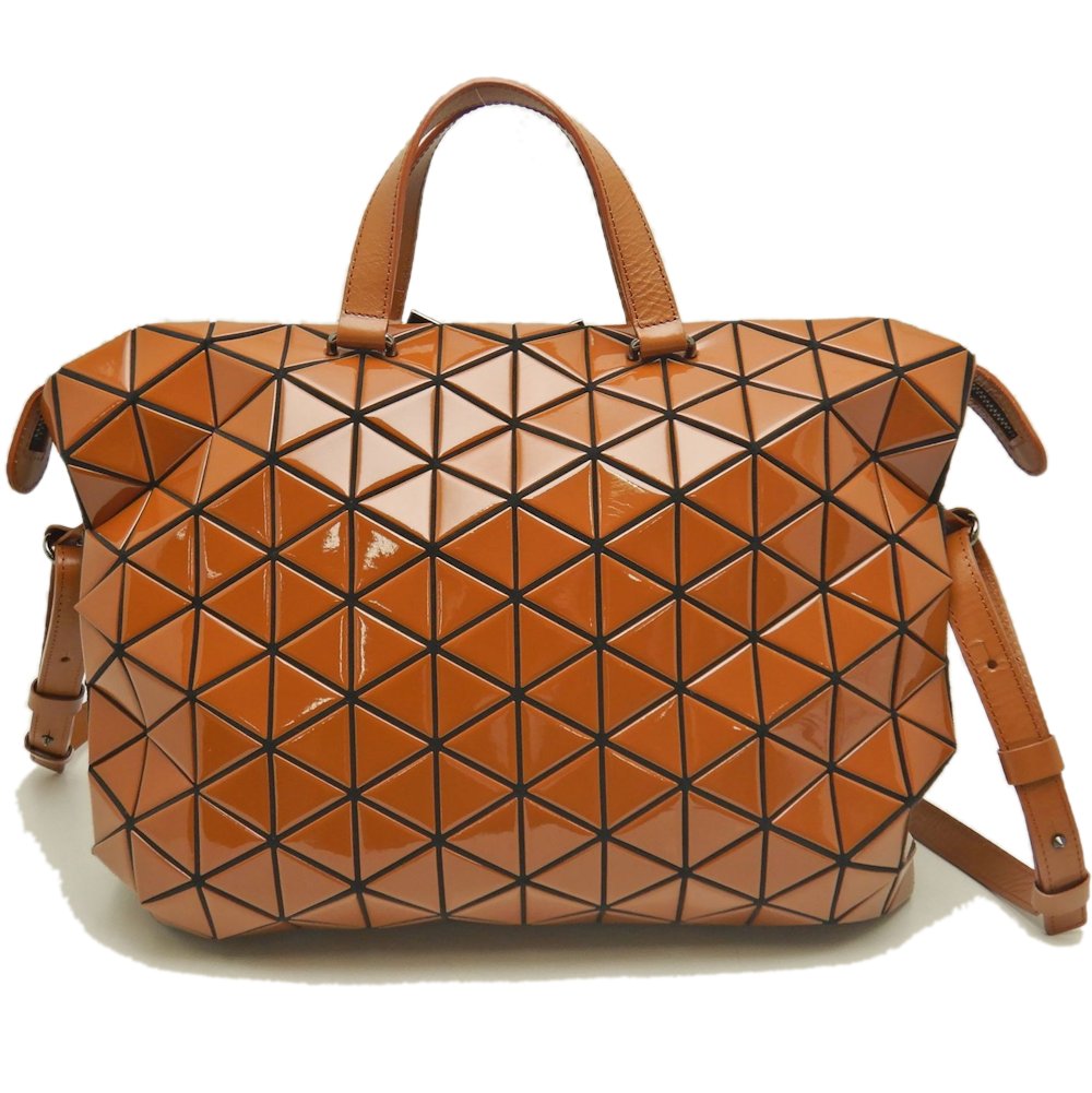 ISSEY MIYAKE イッセイミヤケ バオバオ 2WAY ハンドバッグ パテントレザー ブラウン レディース /253479【中古】