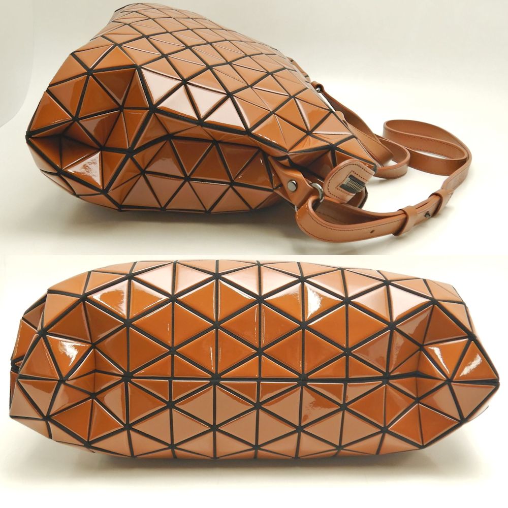 ISSEY MIYAKE イッセイミヤケ バオバオ 2WAY ハンドバッグ パテントレザー ブラウン レディース /253479【中古】